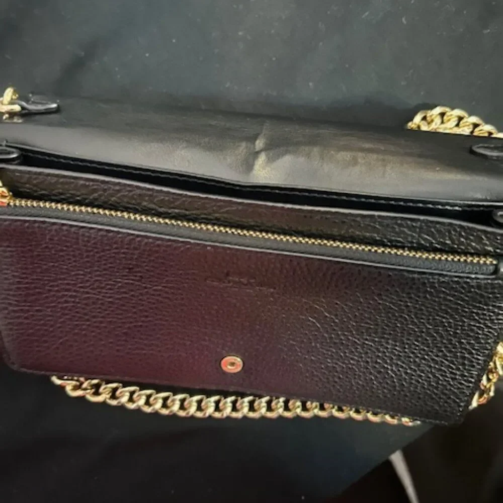 Coach Anna Black Fold Over clutch